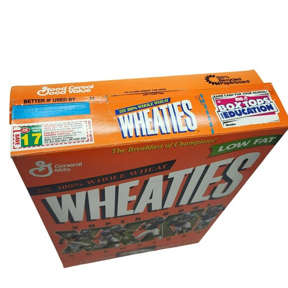 1997 Wheaties Denver Broncos Super Bowl XXXII 32 Champions Cereal Box John Elway - Picture 6 of 9